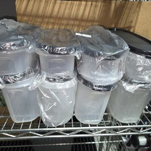 NEW Tupperware Clear Food Storage Containers Modular Mates 8 Super Oval 1 2 Set